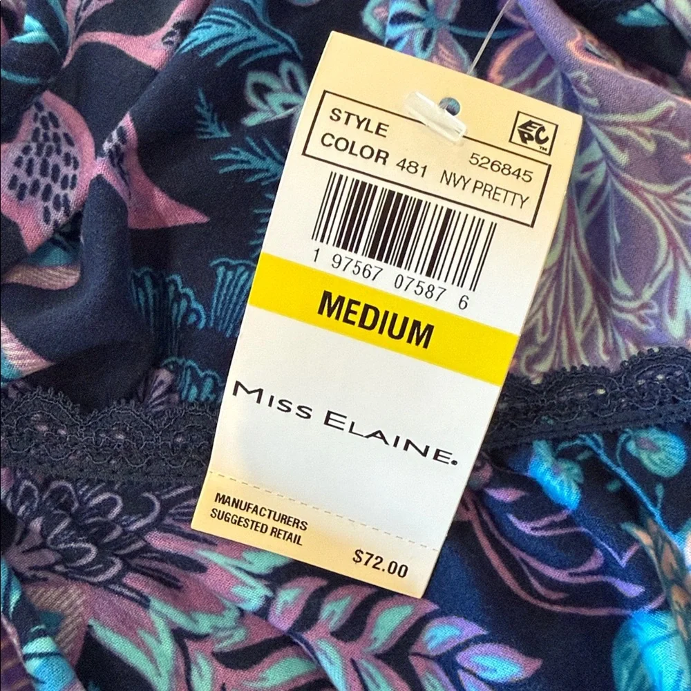 NWT Miss Elaine Sleeveless Printed Long Nightie - Picture 6 of 8
